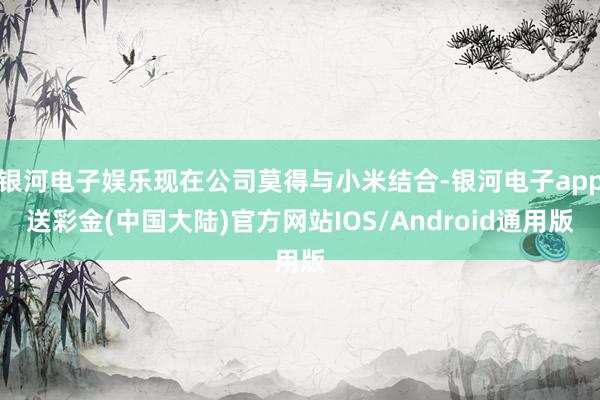 银河电子娱乐现在公司莫得与小米结合-银河电子app送彩金(中国大陆)官方网站IOS/Android通用版