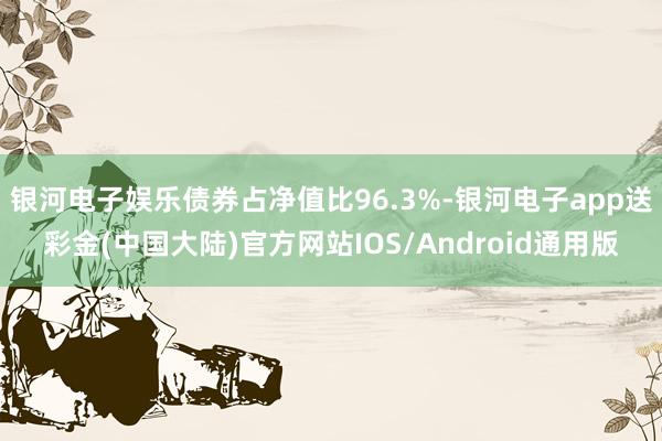 银河电子娱乐债券占净值比96.3%-银河电子app送彩金(中国大陆)官方网站IOS/Android通用版